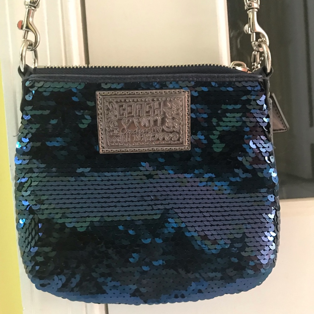Coach Limited Edition Blue Sequins Crossbody